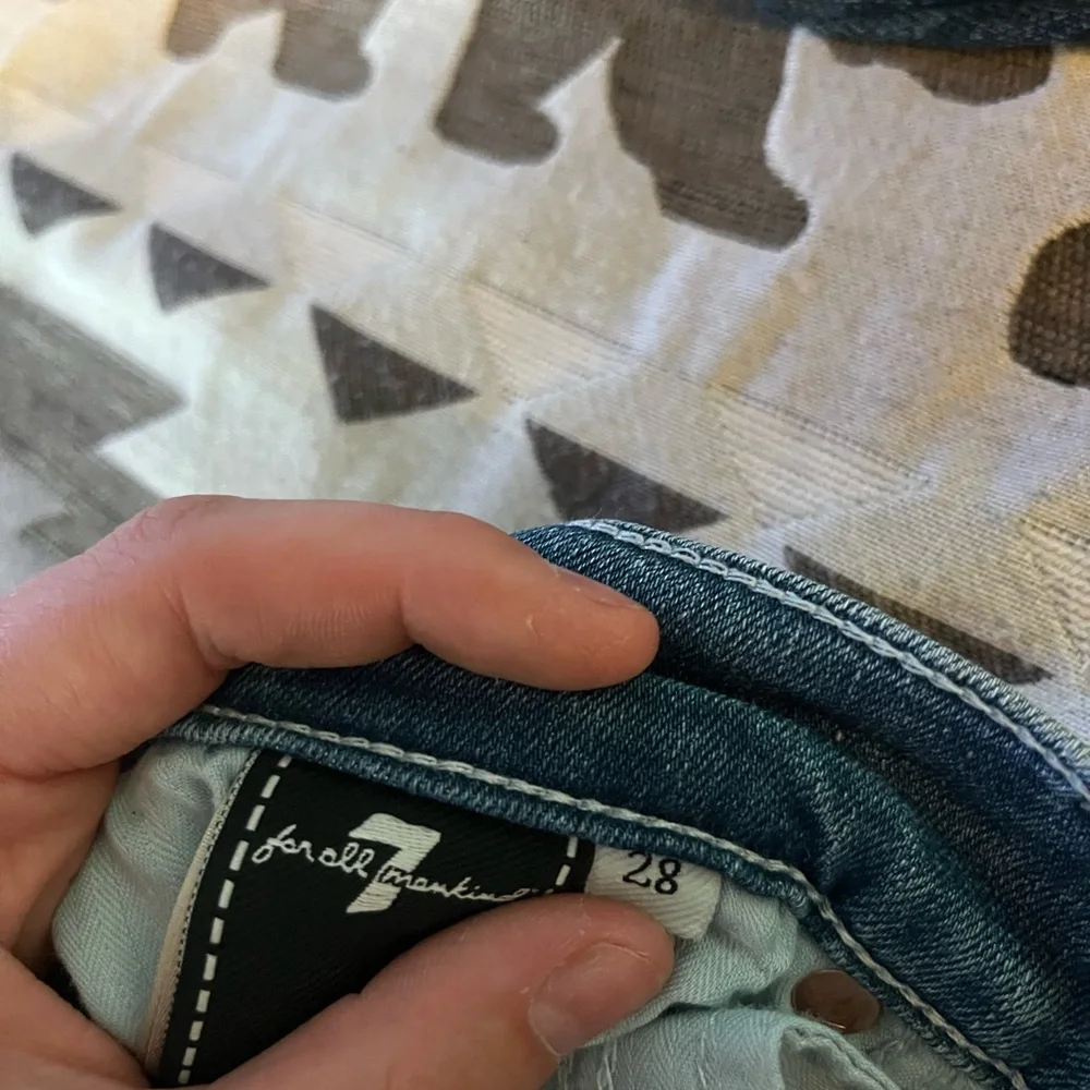 7 For All Mankind Blue Flare Jeans - Picture 3 of 3